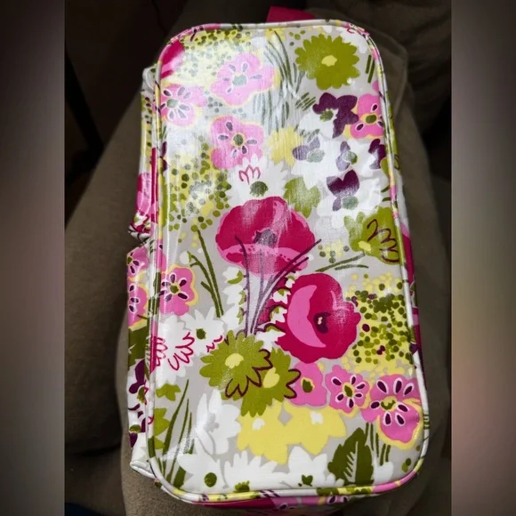 Vera Bradley Floral Cosmetic Bag in Pink and Green - Picture 3 of 5